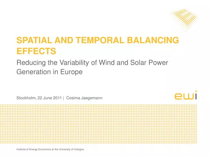 spatial and temporal balancing effects