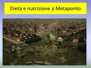 Dieta e nutrizione a Metaponto