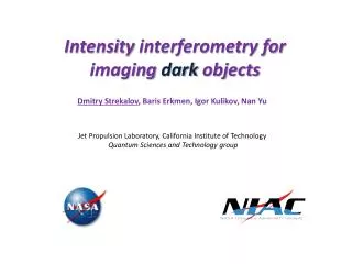 Intensity interferometry for imaging dark objects
