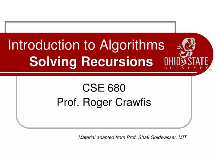 introduction to algorithms solving recursions