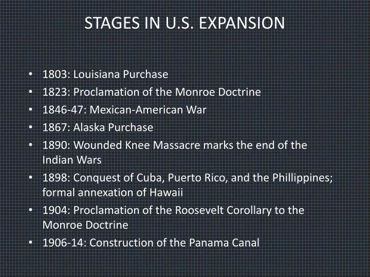 stages in u s expansion
