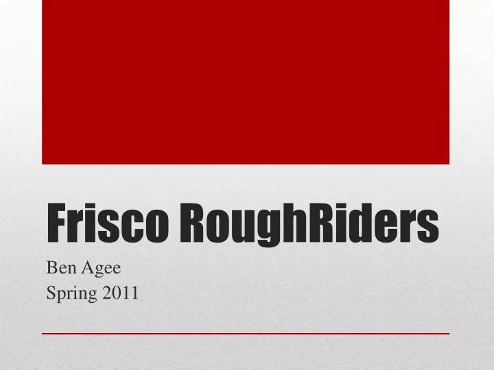 frisco roughriders