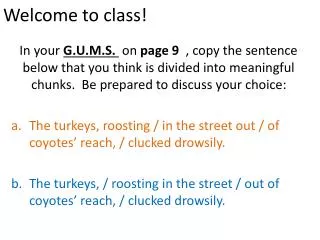 welcome to class