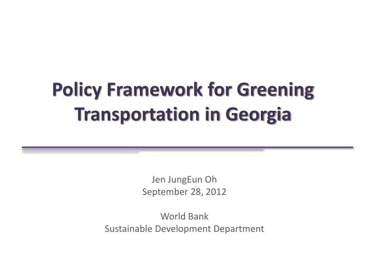 policy framework for greening transportation in georgia