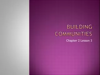 building communities