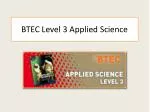 BTEC Level 3 Applied Science