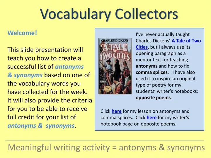vocabulary collectors