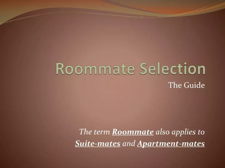 roommate selection