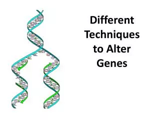 Different Techniques to Alter Genes