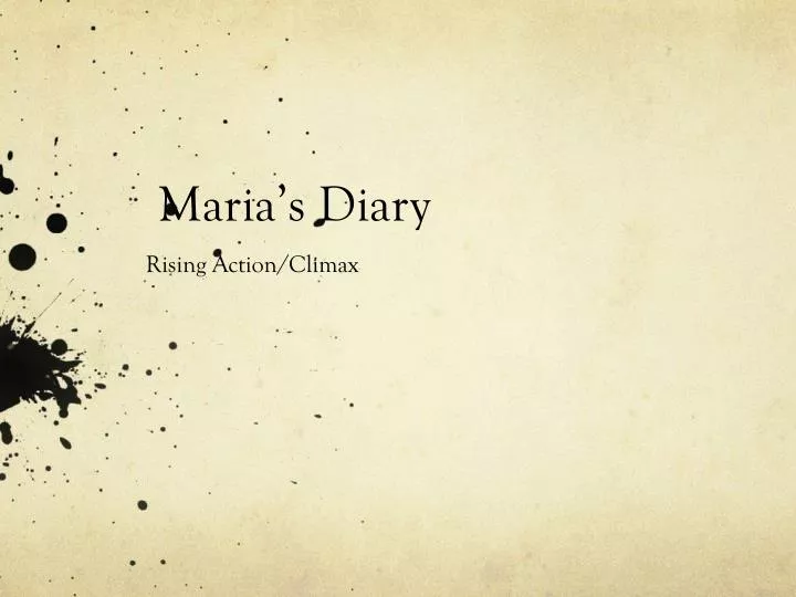 maria s diary