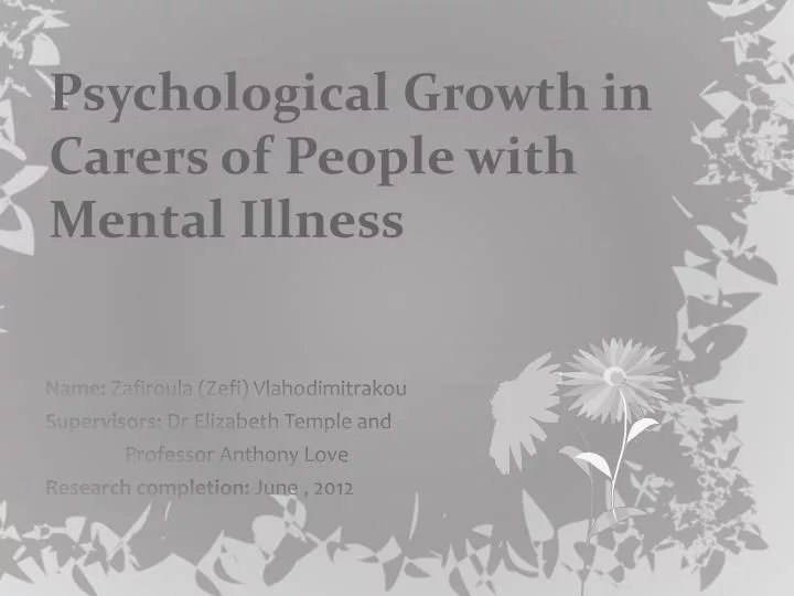 psychological growth in carers of people with mental illness