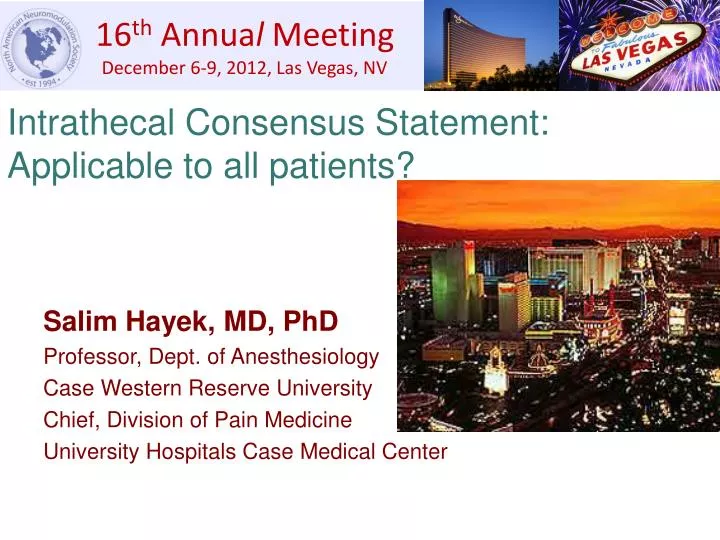 intrathecal consensus statement applicable to all patients
