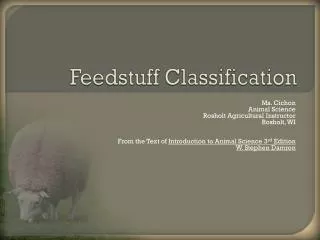 Feedstuff Classification