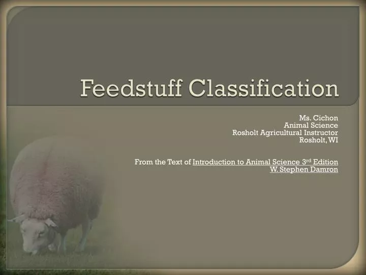 feedstuff classification
