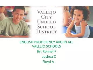 ENGLISH PROFICIENCY AVG IN ALL VALLEJO SCHOOLS By: Ronnel F Joshua C Floyd A