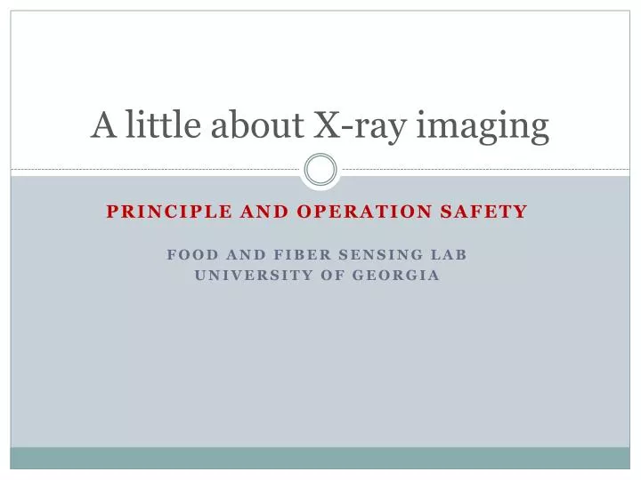 a little about x ray imaging