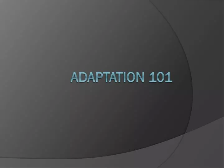 adaptation 101
