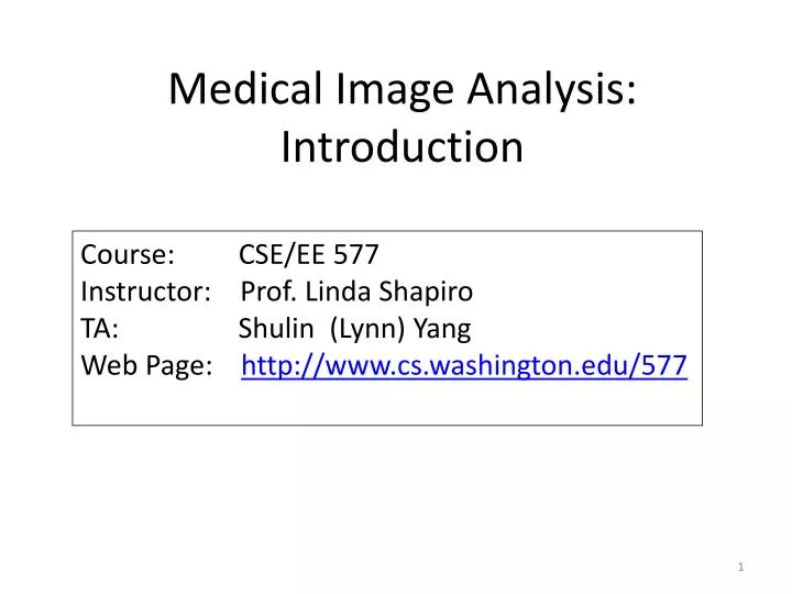 medical image analysis introduction
