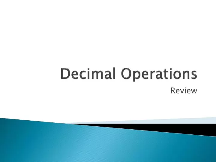 decimal operations