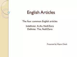 English Articles