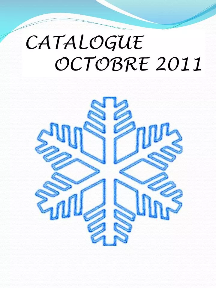 catalogue octobre 2011