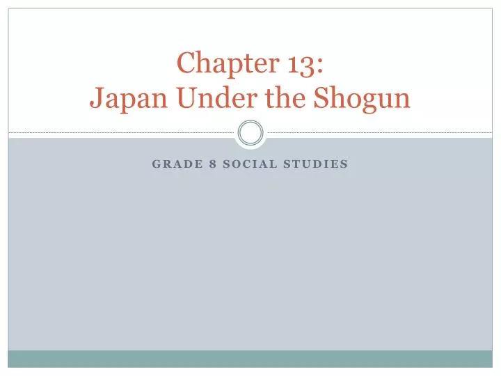 chapter 13 japan under the shogun