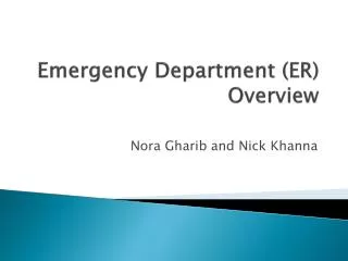 Emergency Department (ER) Overview