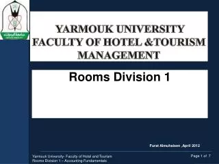 Yarmouk University Faculty of Hotel &amp;Tourism Management