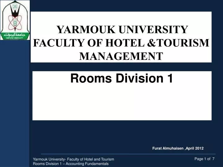 yarmouk university faculty of hotel tourism management