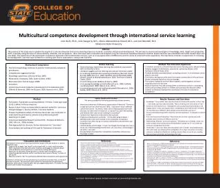 Multicultural competence development through international service learning