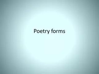 Poetry forms