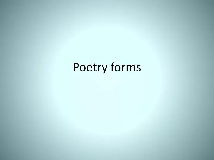 poetry forms