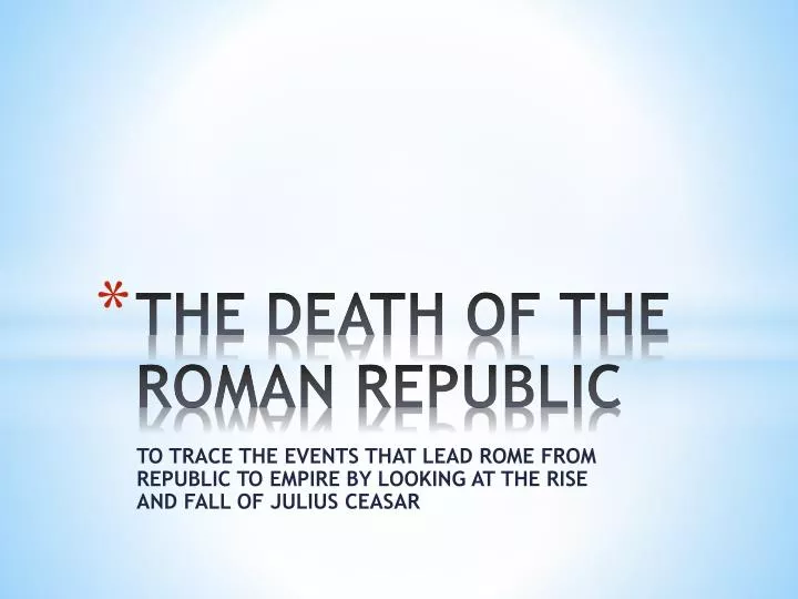 the death of the roman republic