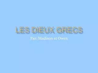 les dieux grecs