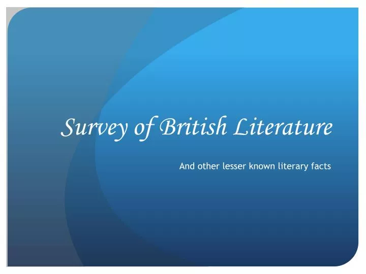 survey of british literature