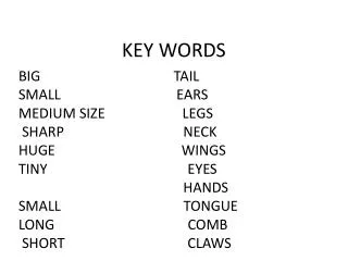 KEY WORDS