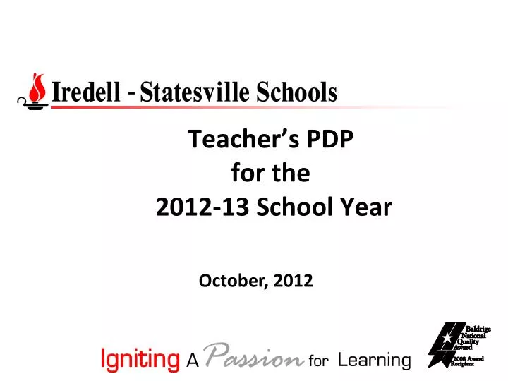 teacher s pdp for the 2012 13 school year