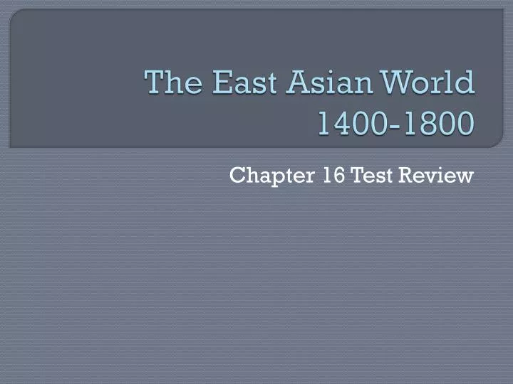 the east asian world 1400 1800