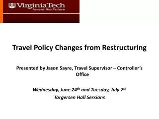 Travel Policy Changes from Restructuring