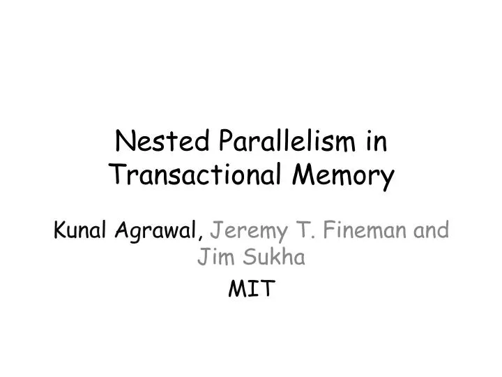 nested parallelism in transactional memory
