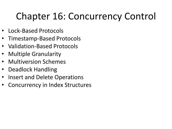 chapter 16 concurrency control