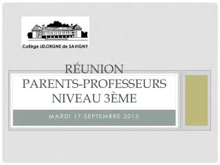 r union parents professeurs niveau 3 me