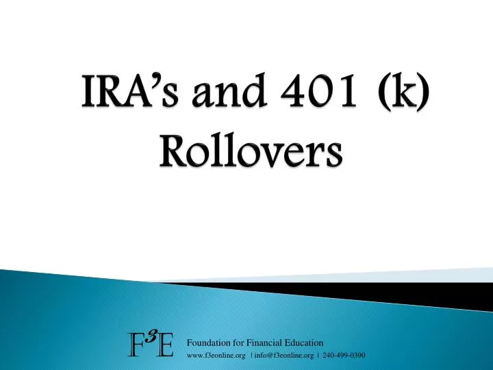 ira s and 401 k rollovers