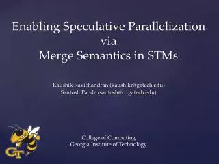 Enabling Speculative Parallelization via Merge Semantics in STMs