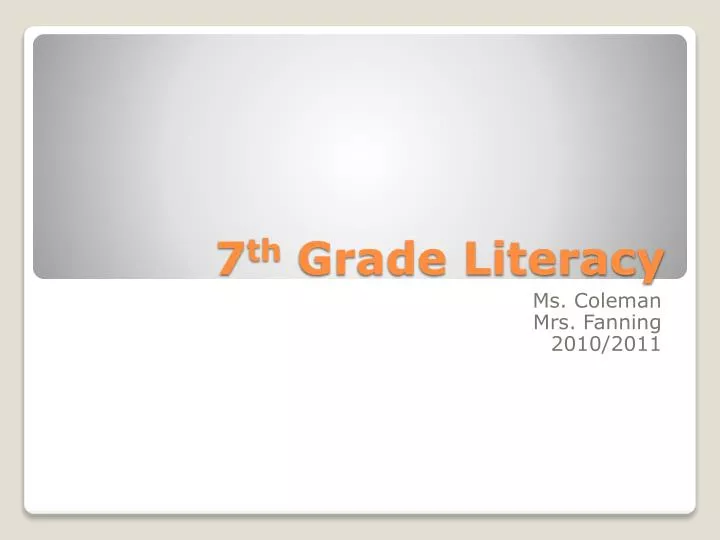 7 th grade literacy