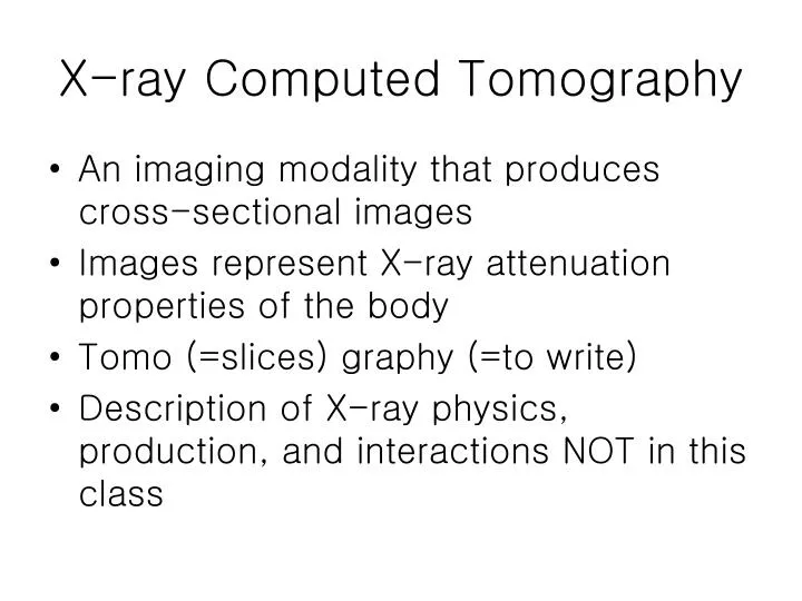 x ray computed tomography