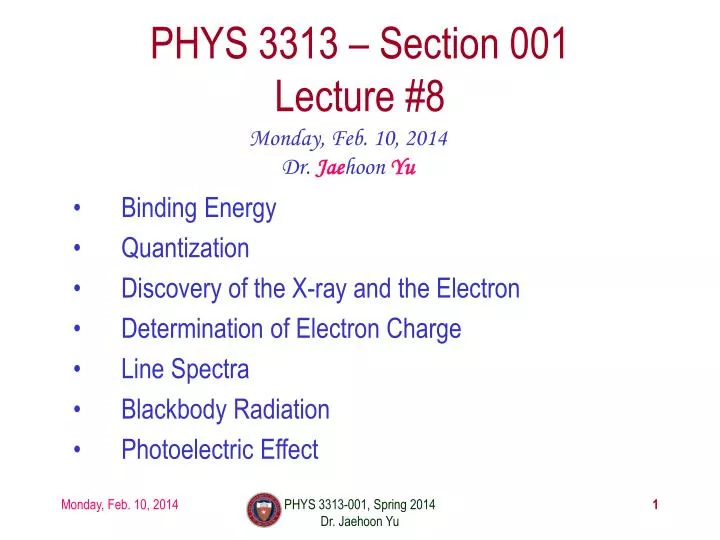 phys 3313 section 001 lecture 8