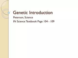 Genetic Introduction