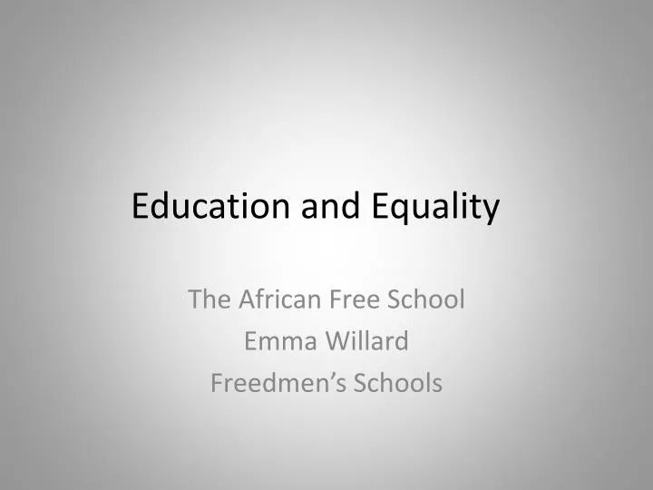 education and equality