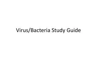 Virus/Bacteria Study Guide
